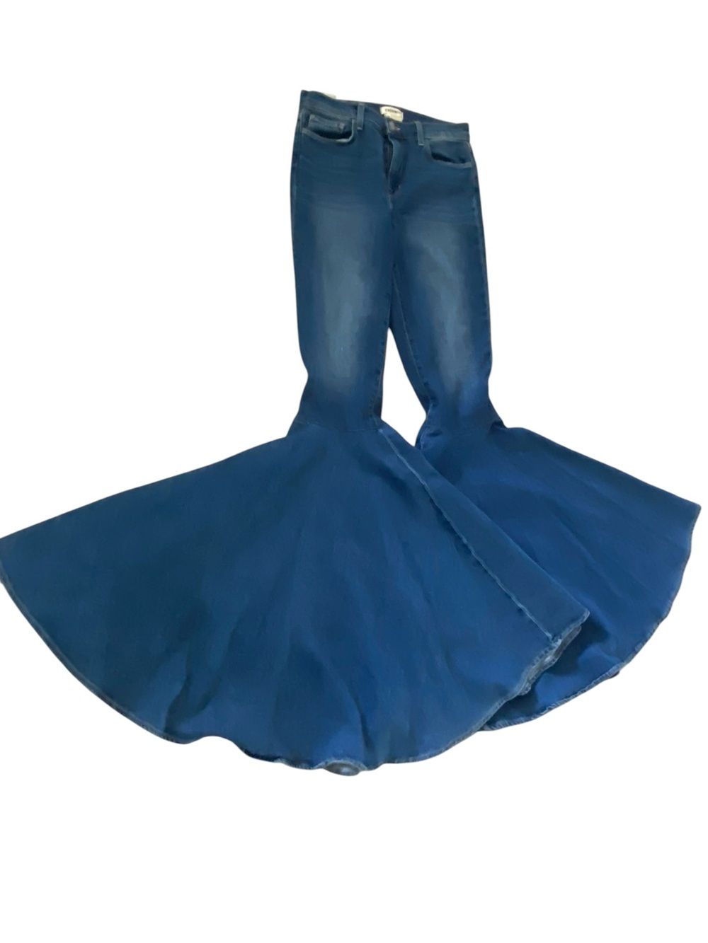 L'AGENCE Blue High-Waist Wide-Leg Flare Jeans - Picture 5 of 12